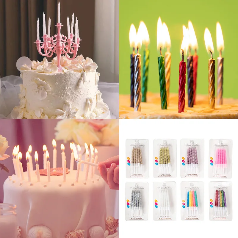 

10pcs Birthday Candle Cake Thread Candle Color Gold and Silver Candle Creativity Festival Cake Decorating Candle Kids m