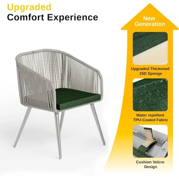 Patio Furniture Set, 3-Piece Outside Bistro Set Handwoven Rattan Wicker Chairs, Outdoor Patio Furniture Sets 2