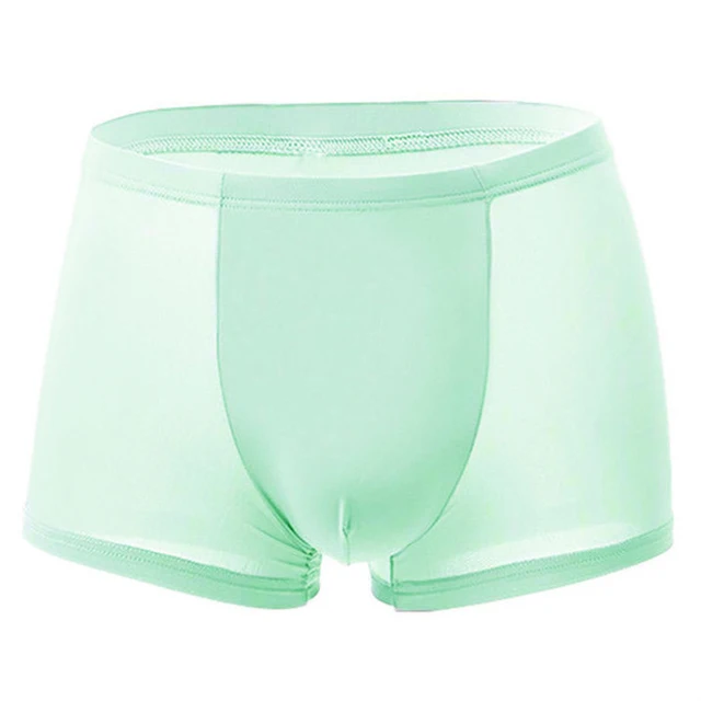 Good Healthy Men Ice Silks Breathable Underwear Seamless Quick Dry Briefs Shorts Trunks Underpants green