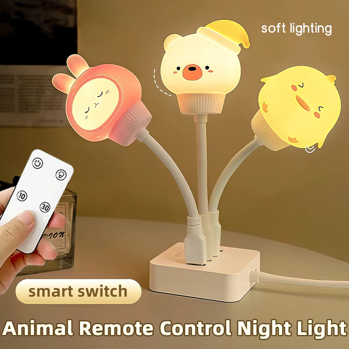 USB LED Night Light for Kids Bedroom with Remote Control