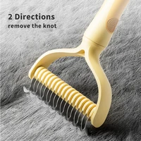 Cat brush Cat Fur Knot Cutter Pets Hair Removal Comb Dog Grooming Shedding Tools Double sided Stainless Brush Pet Products 2
