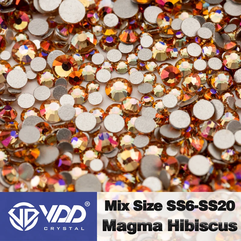 VDD Neue Magma-Farbe Mix Größe SS6-SS20 Hochwertige Glas Strass Kristall Flatback Steine Für Nail art DIY Handwerk Dekorationen – Detail 12