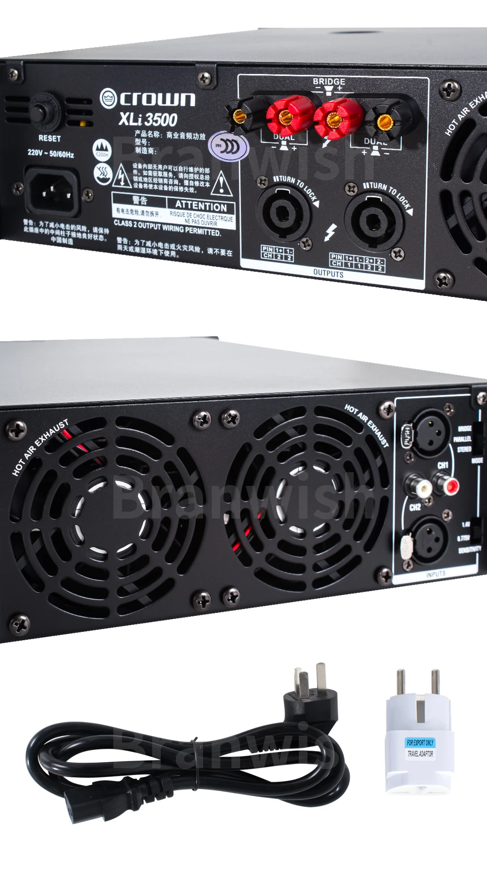 XLi 3500 Power Amplifier – Professional Audio DJ Equipment for Line Array Speakers Subwoofer Speakers Stage Wedding KTV Home