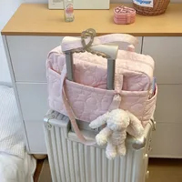 Casual Underarm Bag Travel Luggage Bag Korean Style Solid Color Mommy Bag Tote Bag Heart Travel Storage Bag Women