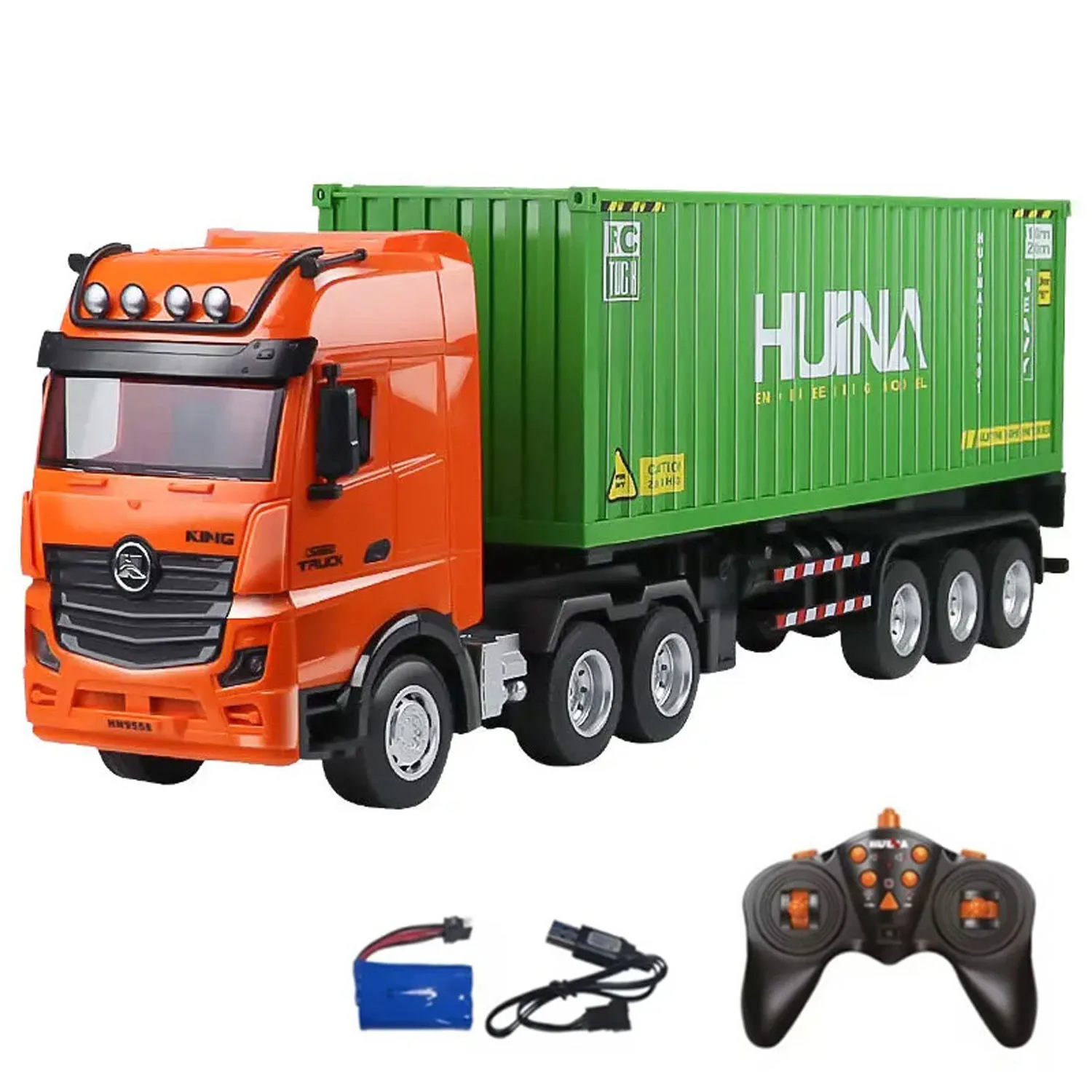 HUINA Plastic 1317 1/18 Scale 2.4G RC Tractor Car Container Trailer Truck with Battery 9CH Assembled Radio Remote Control Cars 2