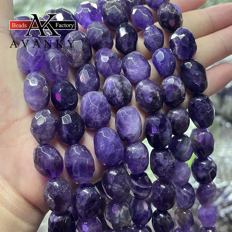 

Натуральный кристалл, аметист, камень с конформными секциями, Нестандартные Свободные бусины, женское ожерелье, браслет 15 дюймов 10-15 мм