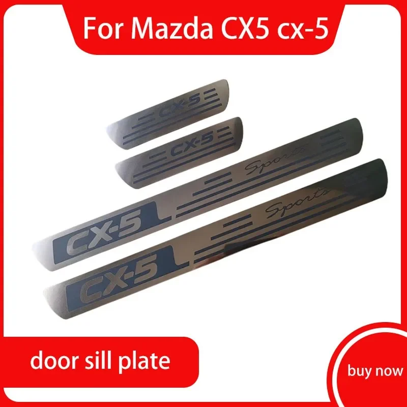 

Auto Door Sill Protector Pedal Cover Trim Scuff Plate Car Styling CX 5 Sticker For Mazda Accessories CX5 cx-5 2011 2012-2016