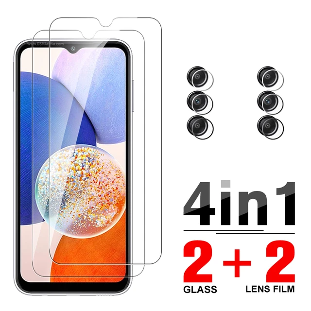 Coque de protection en verre trempé 4 en 1 pour Samsung Galaxy A14 5G  Samsun A14 14 14 A - AliExpress