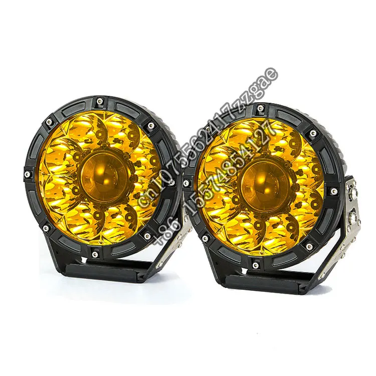 Amber lens Round 7 inch 45 Watts fog lights led work light 4x4 automotive led driving light 1 pair corner lights amber lens yellow 63126904299 631269042300 left