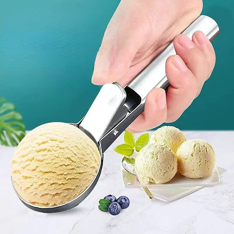 Multifunctional Ice Cream Scoops Stainless Steel Dual-Purpose Scoop Fruit Watermelon Spoon Ball Scoop Household Ice Cream Tools 1