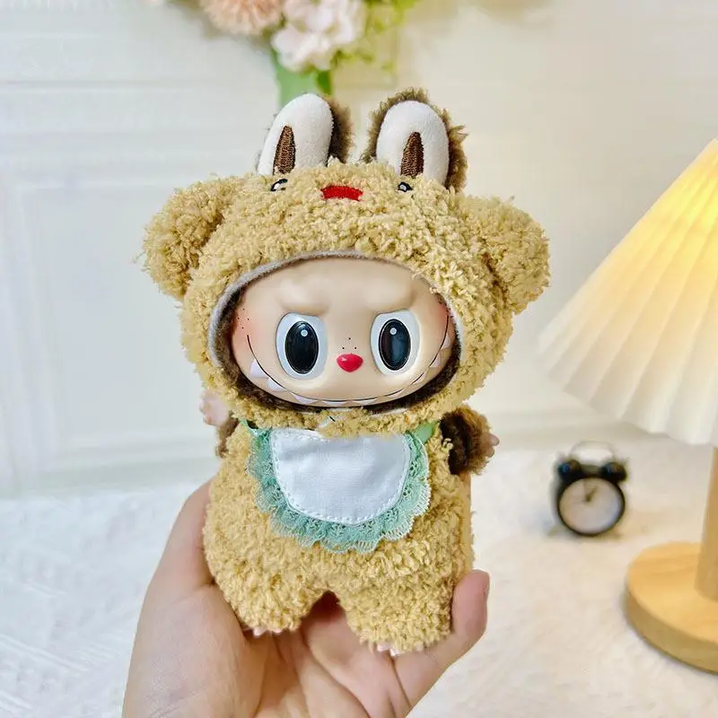 thumbnail image 1 of Mini ropa de peluche para muñecas, traje de 17cm, accesorios para Kpop, Exo, Labubu, Idol, oso, mono, ropa DIY, regalo para niños, 1 of 5