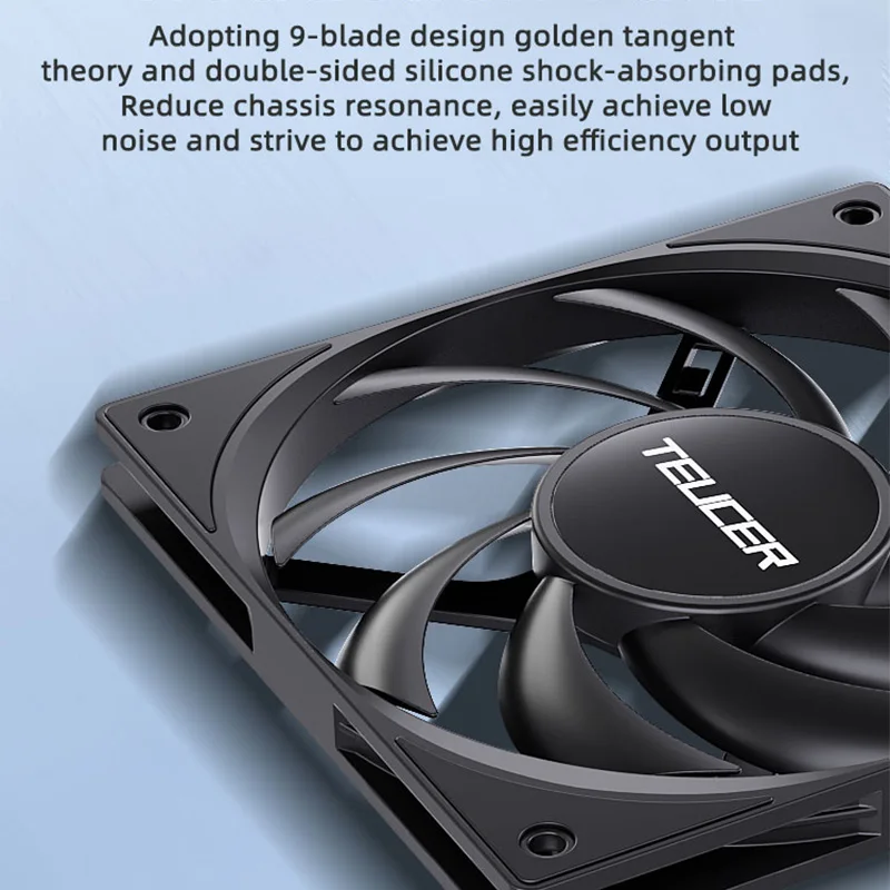 Cooling Fan TEUCER UT12015 Ultra-thin Fan 12V 4-pin 800-2400RPM Silent Cooling Fan 12cm PWM Temperature Control Computer Case CPU Cooler