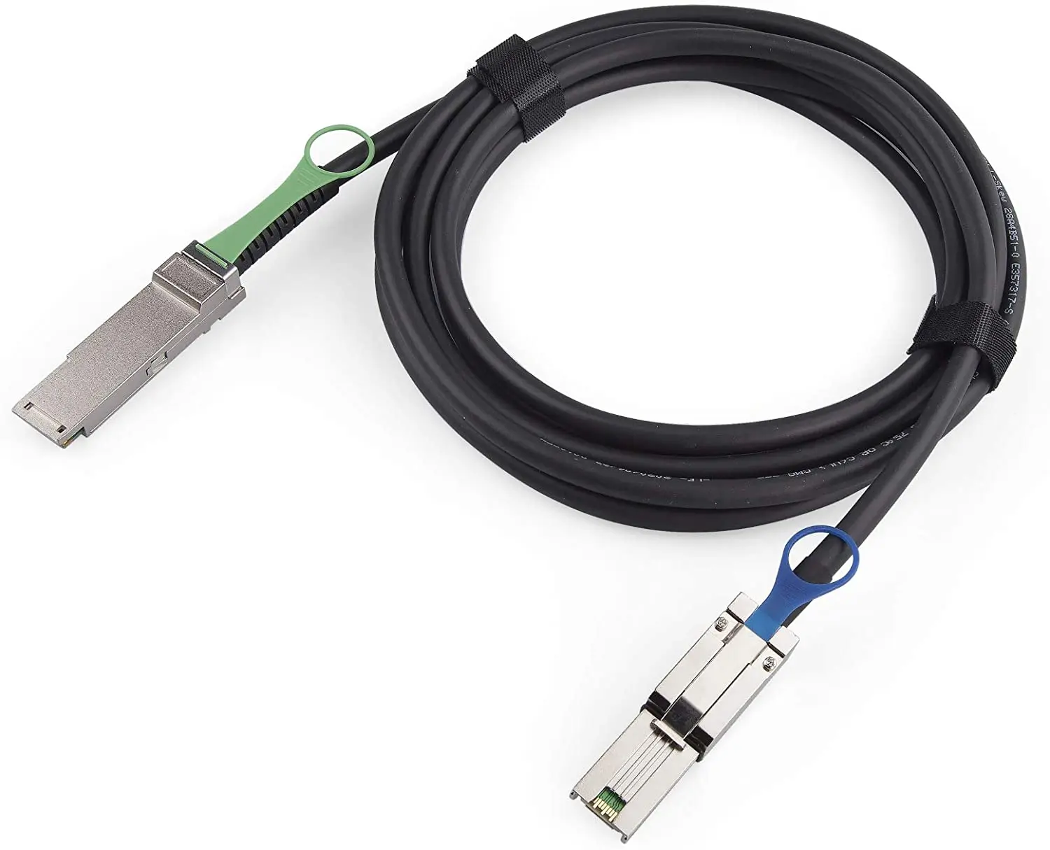 QSFP (SFF-8436) to MiniSAS (SFF-8088) DDR Hybrid SAS Cable, 100-Ohm, 1.5-m