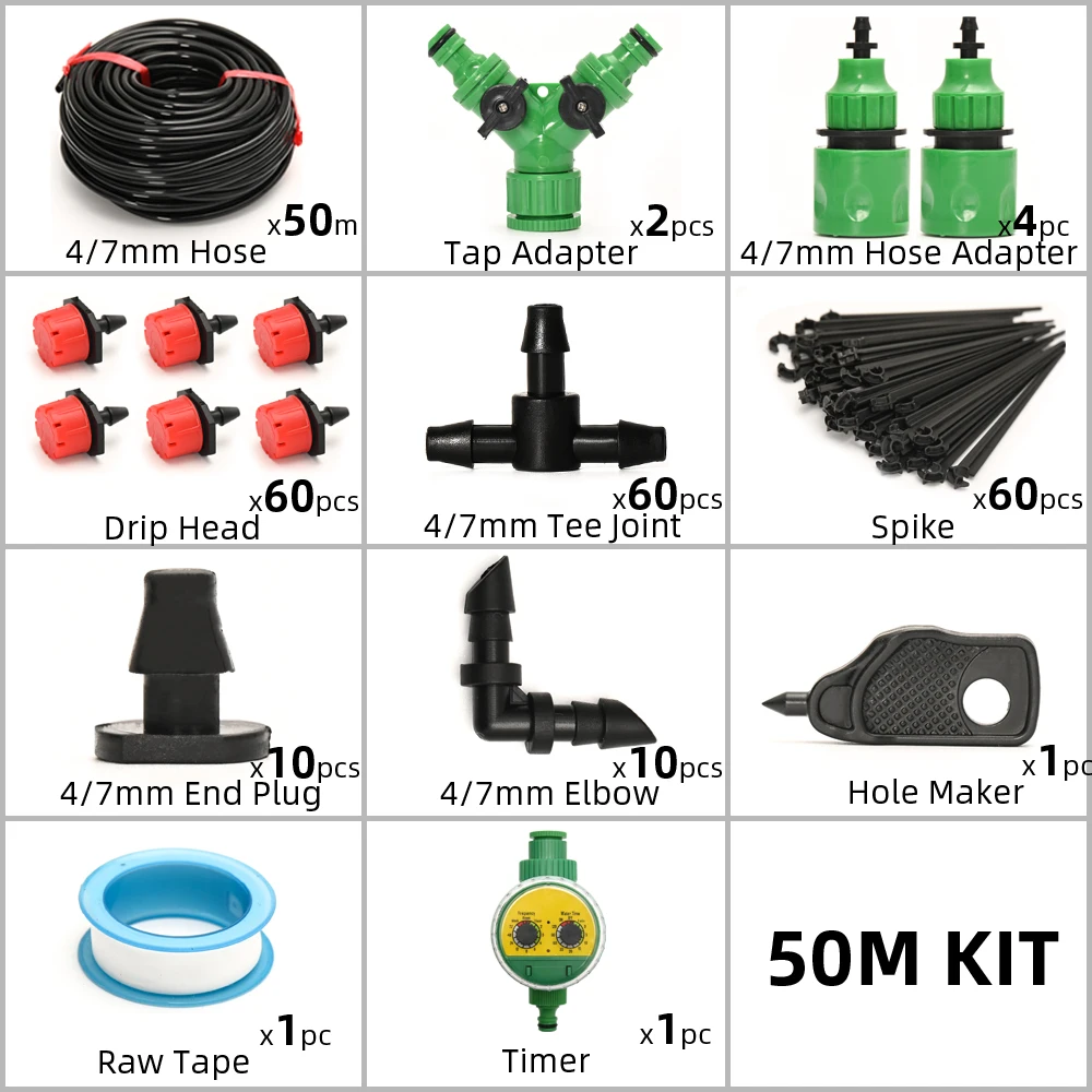 50M Plant Watering Kit Smart Garden Watering System Self Automatic Watering Timer Drip Irrigation System 