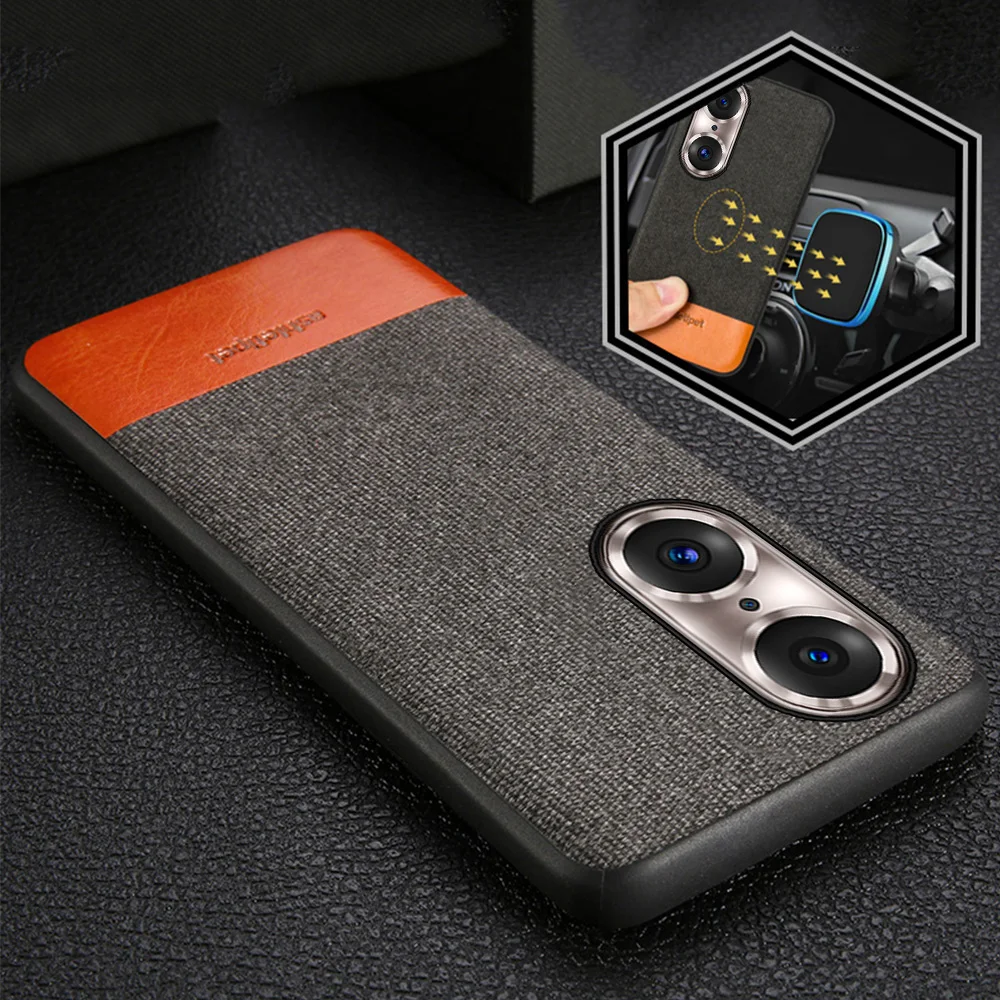 

Man business Magnetic Canvas Case For Honor 70 60 Pro 50 30 20 Pro 10 Lite Magic 4 3 10X Lite 9X 8X V30 Pro back cover