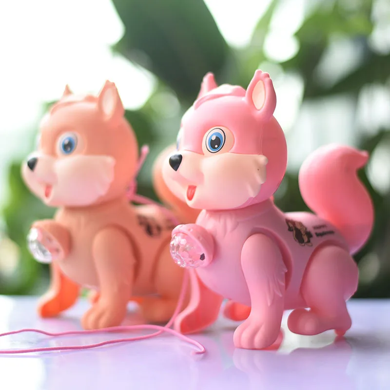 Music sound electric rope walking jumping puppy squirrel