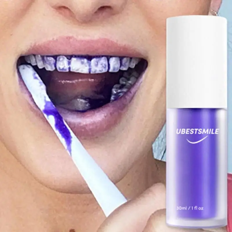 

Mouth Toothpaste Teeth Whitener Toothpaste HISMILE 30ml V34 Purple Color Corrector Toothpaste Tooth Care teeth Whitening Mousse