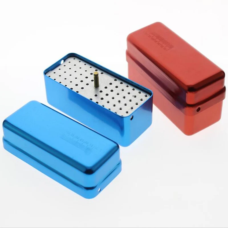 1pc Dental Disinfection Box 72 Holes Full Hole Endo Box Dental Diamond Bur Holder Autoclave