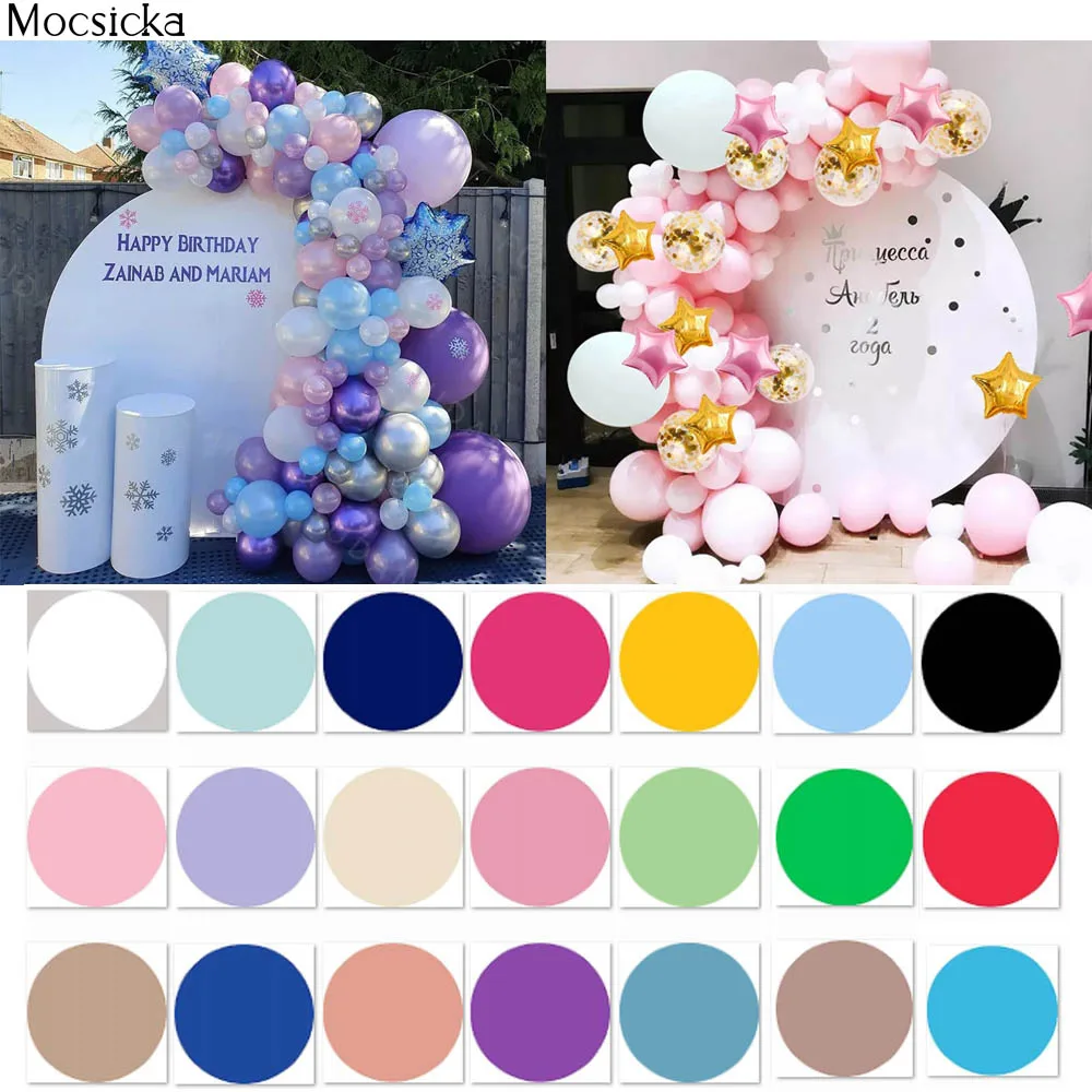 

Solid Color White Round Backdrop Custom Circle Baby Shower Wedding Photocall Decoration Kid Birthday Photo Background Cover Prop