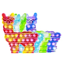

Cute Popper Fidget Toys Alpaca Llama Push Bubbles Silicone Toy Stress Reliever Squeeze Sensory Antistress for Children Gift