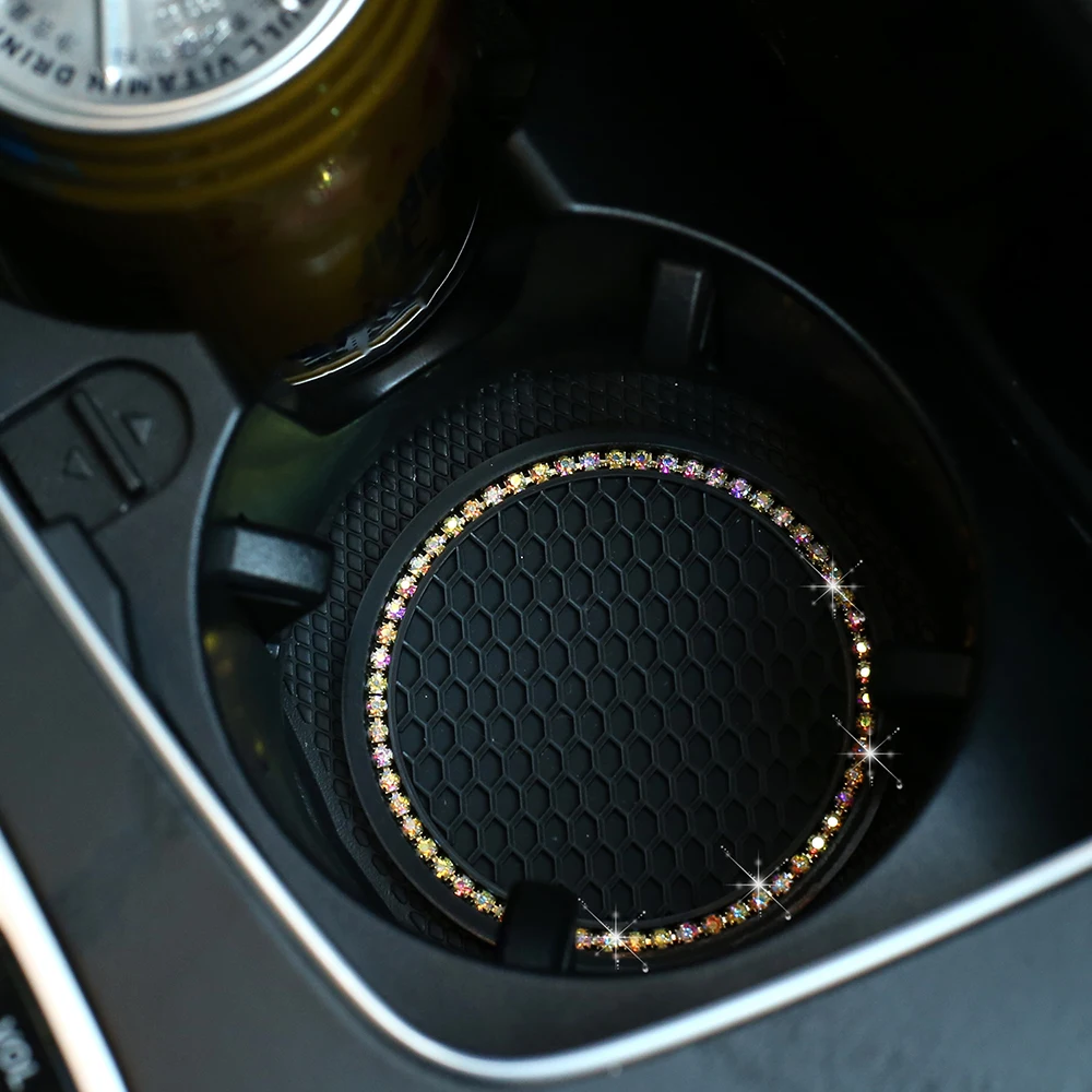 Rhinestone Car Water Cup Bottle Holder Anti-slip Mat Pad Silica Gel Non-slip Car Mat Mini Cooper Alfa Romeo Interior