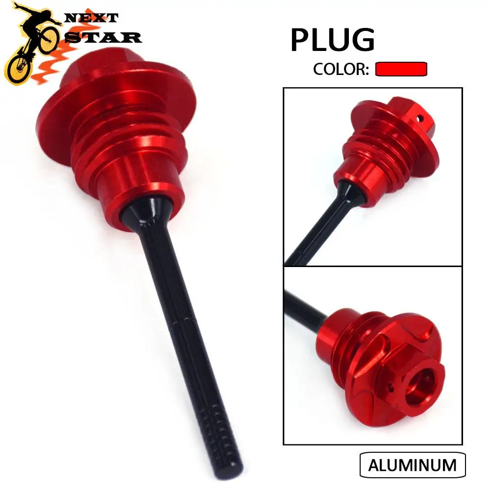 Motorcycle Red Aluminum Oil Dipstick Gauge Plugs For HONDA CRF450R CRF 450R 2009 2010 2011 2012 2013 2014 2015