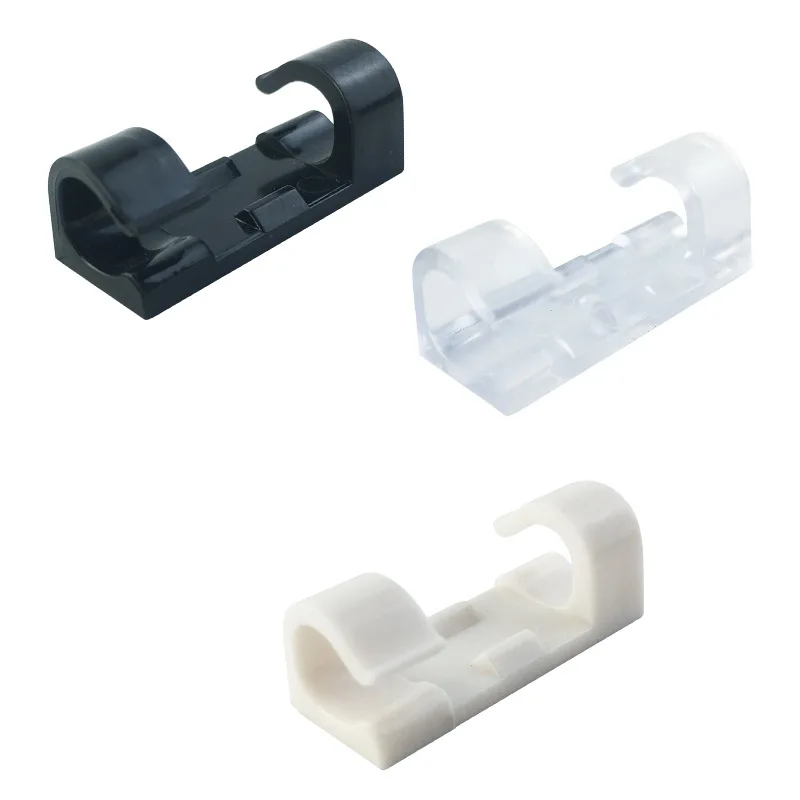 Cable Clip Wire Organizer 20Pcs Desk Self-Adhesive Drop Wire Holder Cord Management Cable Manager Fixed Clamp Office Winder Cable Organizer Cable Clip Cable Clamp