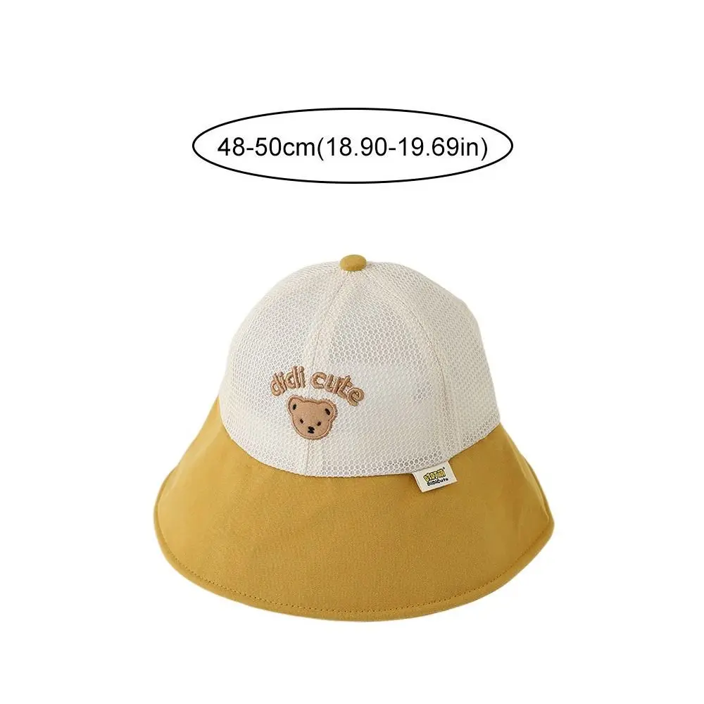 Cute Summer Baby Bear Bucket Cap Mesh Breathable Children Fisherman Cap Anti UV Quick-dry Outdoor Sun Hat