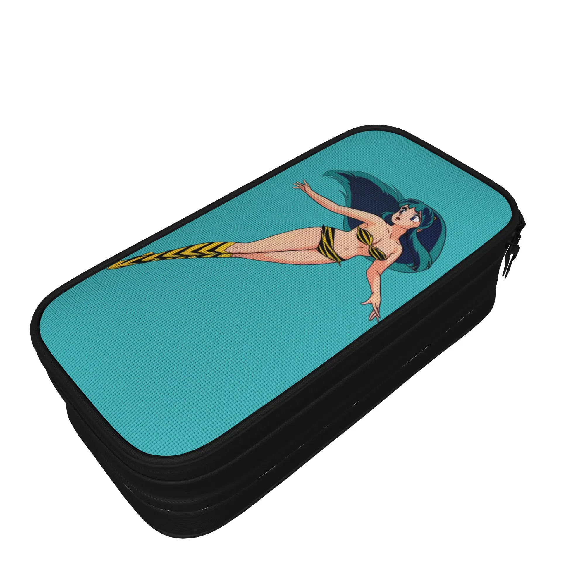Lum Flying Urusei Yatsura 연필 케이스 패션 펜 박스 가방 소녀 소년 대용량 학교 용품 연필 케이스,