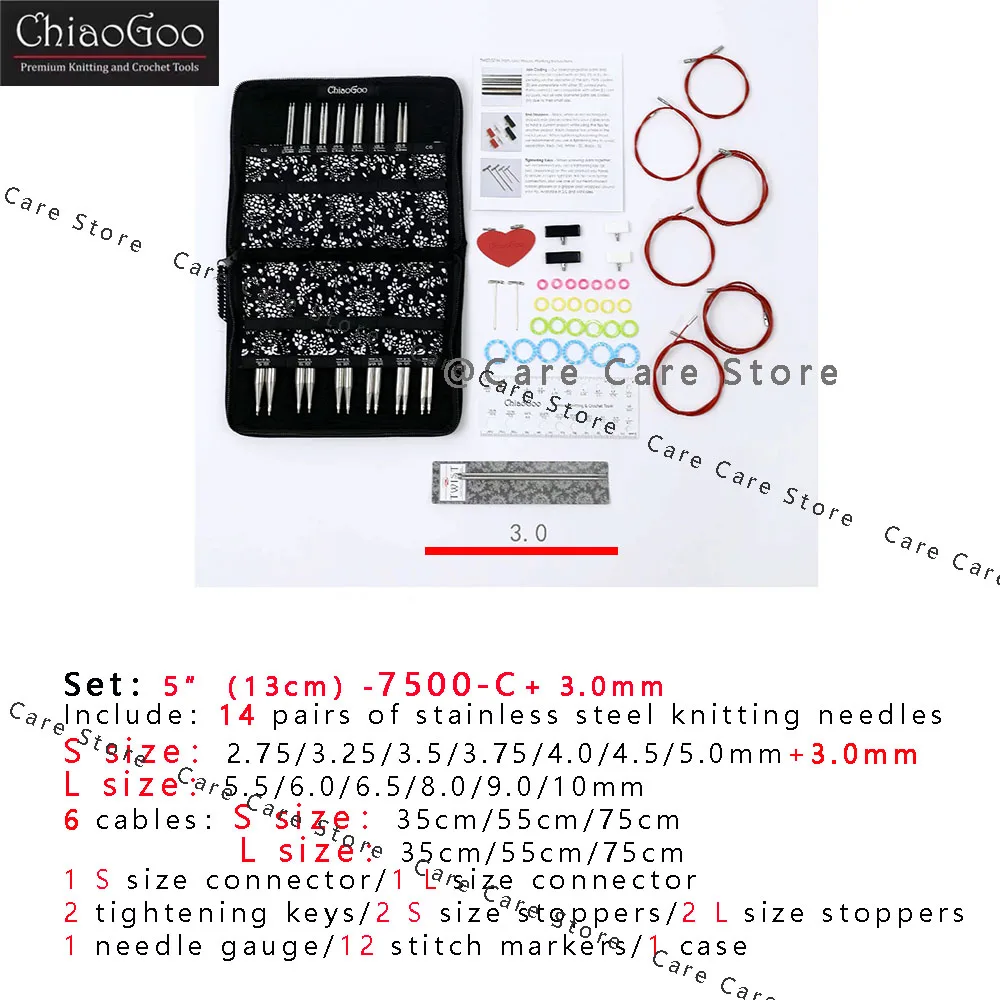 ChiaoGoo Red Stainless Steel Double Point Knitting Needles – US 11 (8mm), 6-inch, Set Of 5 - View #9