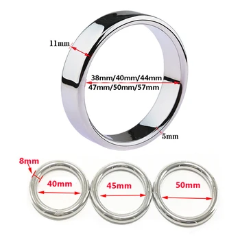 6 sizes Stainless Steel Male Penis Ring Ball Scrotum Stretcher Ejaculation Delay Metal Cock Rings BDSM Sex Toys For Men Cockring 4
