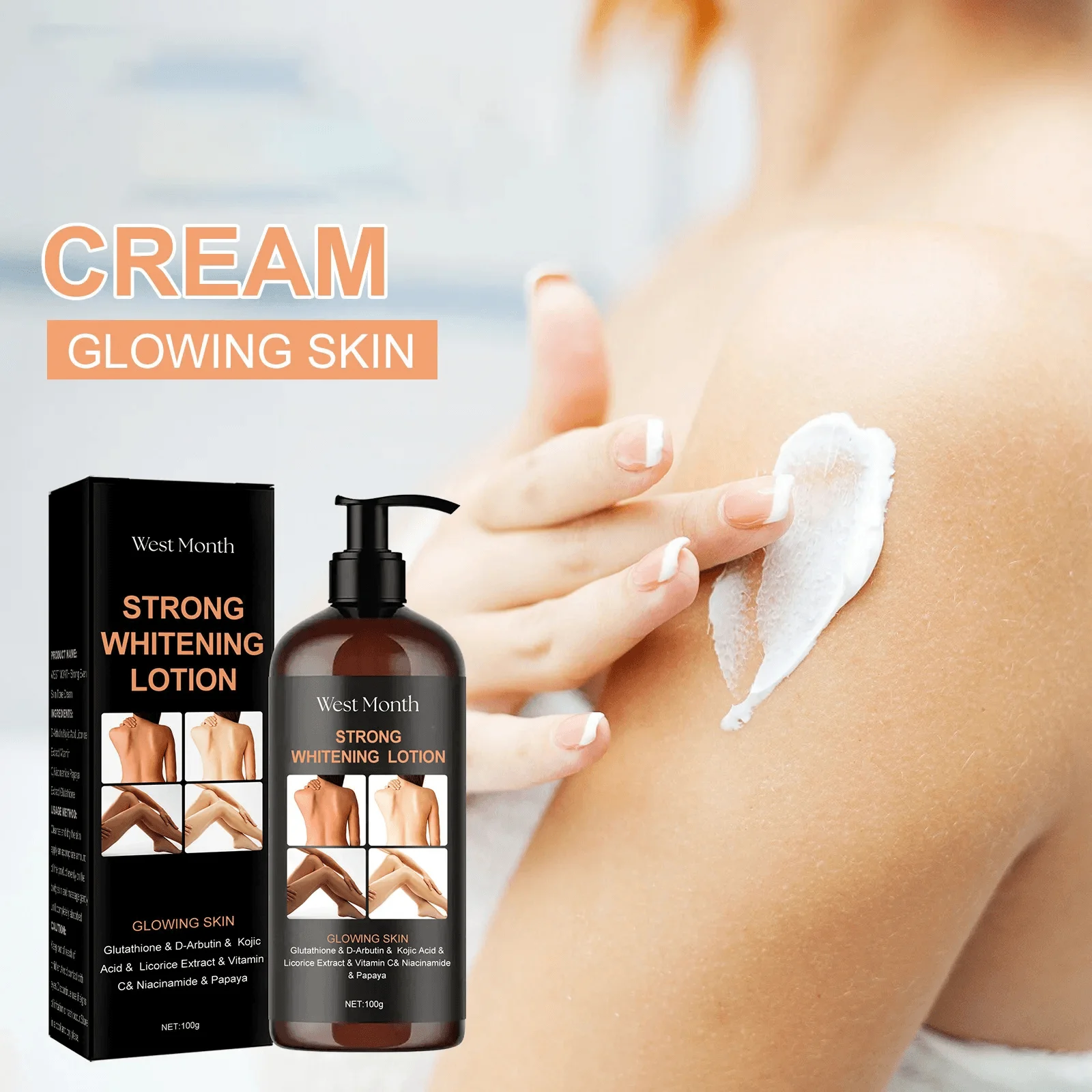 Brightening Body Lotion Knee Thigh Bleaching Nourishing Remove Mela-nin Moisturizing Improve Skin Dullness Whit-ening Body Cream 4