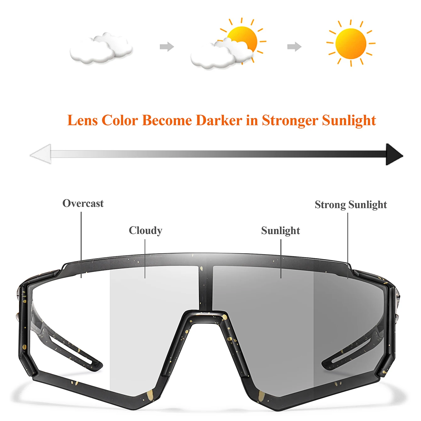 3 Packs Photochromic Cycling Sunglasses Unisex