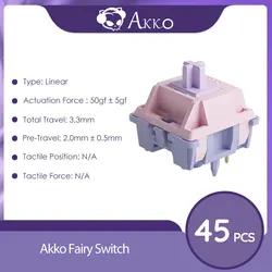 Akko V3 Pro Tactile/Linear Mechanical Keyboard Switches - 45-Pack (Fairy (Silent))