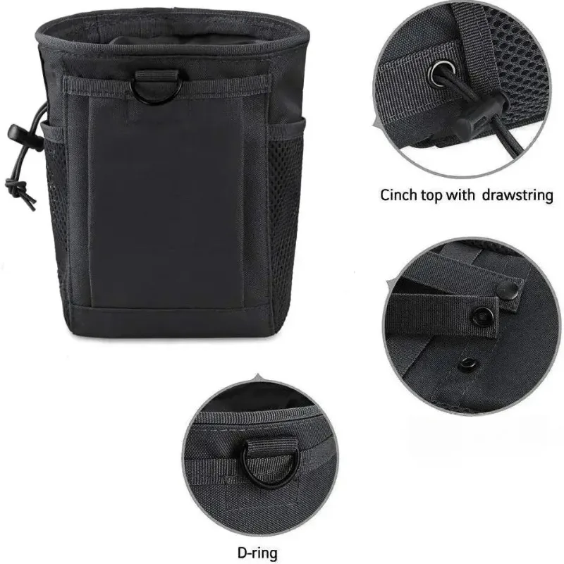 Outdoor Drawstring Magazine Dump Pouch Adjustable Utility Belt Fanny Hip Holster Bag Ammo Storage