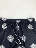Plus size women's niche retro print wide-leg pants for women fashion loose drawstring design casual pants for women - Image 3