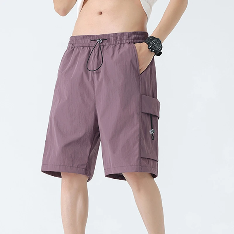 Men Clothing 2024 New Summer Trendy Casual Streetwear Baggy Short Pants Male Solid Pockets Sports Joggers Beach Y2K Cargo Shorts