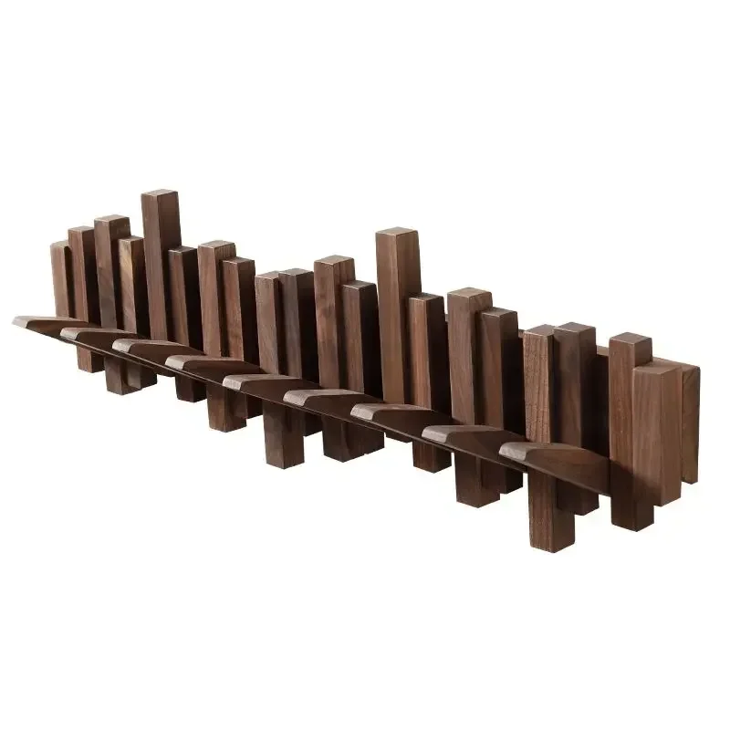Wooden Clothing Hangers Wall Coat Rack Holder with Hooks Foldable Clothes Coat Hat Shelves Living Room Space Saving Furniture