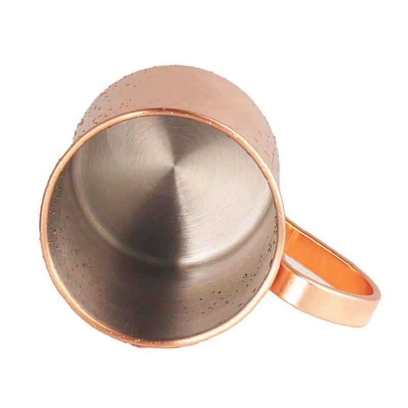 Tazza placcata in rame da 400ML tazze da birra durevoli Coppery tazza da caffè tazza da latte tazza da Cocktail in rame bicchiere da whisky Set da Cocktail