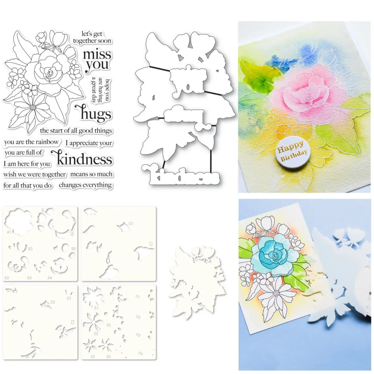 

Floral Metal Cutting Dies Clear Stamps Stencil 2024 Cut Scrapbook Craft Decoration Embossing Template DIY Greeting Card Handmade