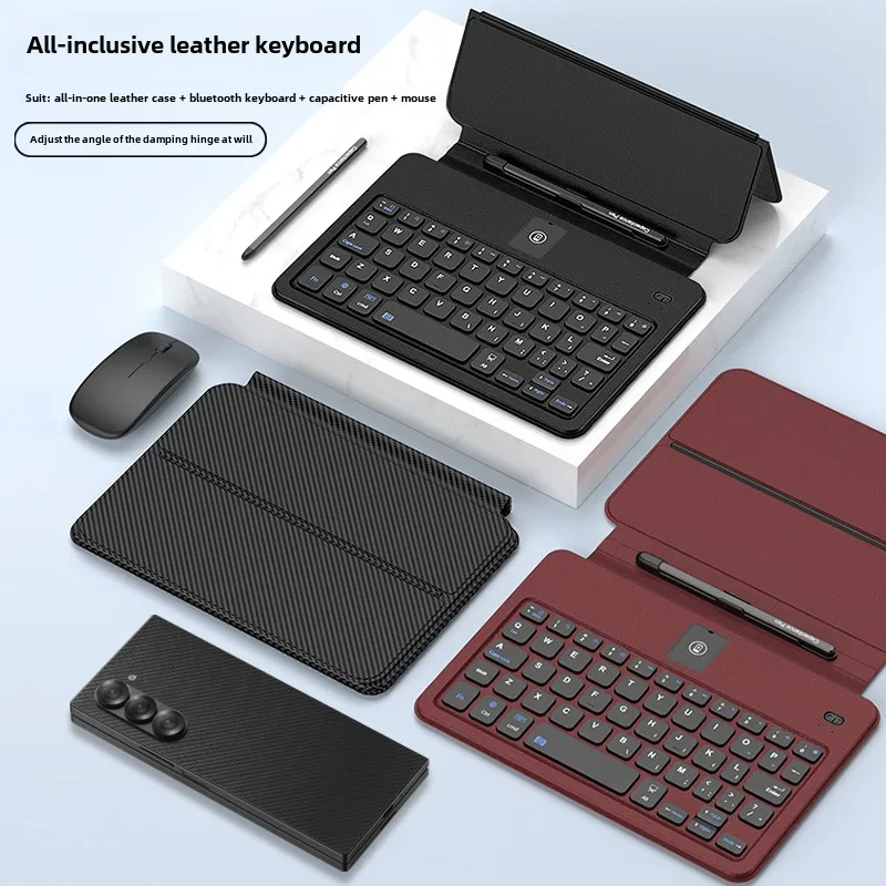 Leather Foldable Bluetooth Keyboard for Android Phone with Portable Design, Convenient to Carry &ndash; Mobile Phone Keyboards