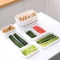 Boîte de conservation blanche grande capacité pour réfrigérateur, bac de rangement alimentaire pour cuisine, boîte hermétique pour garder les aliments frais 3