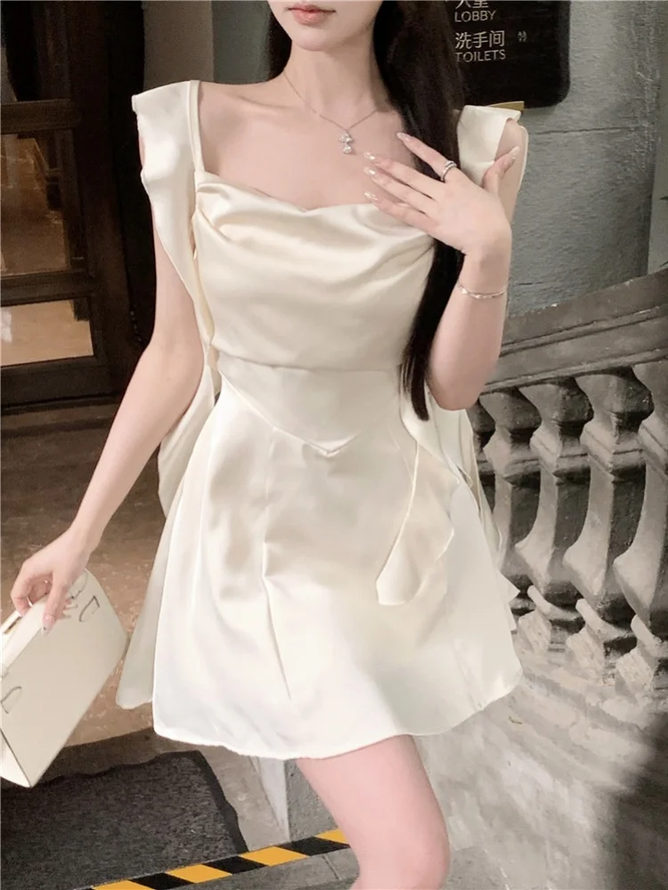 Floerns - Vestido Corto Sin Mangas Con Lazo Para Mujer, Sin