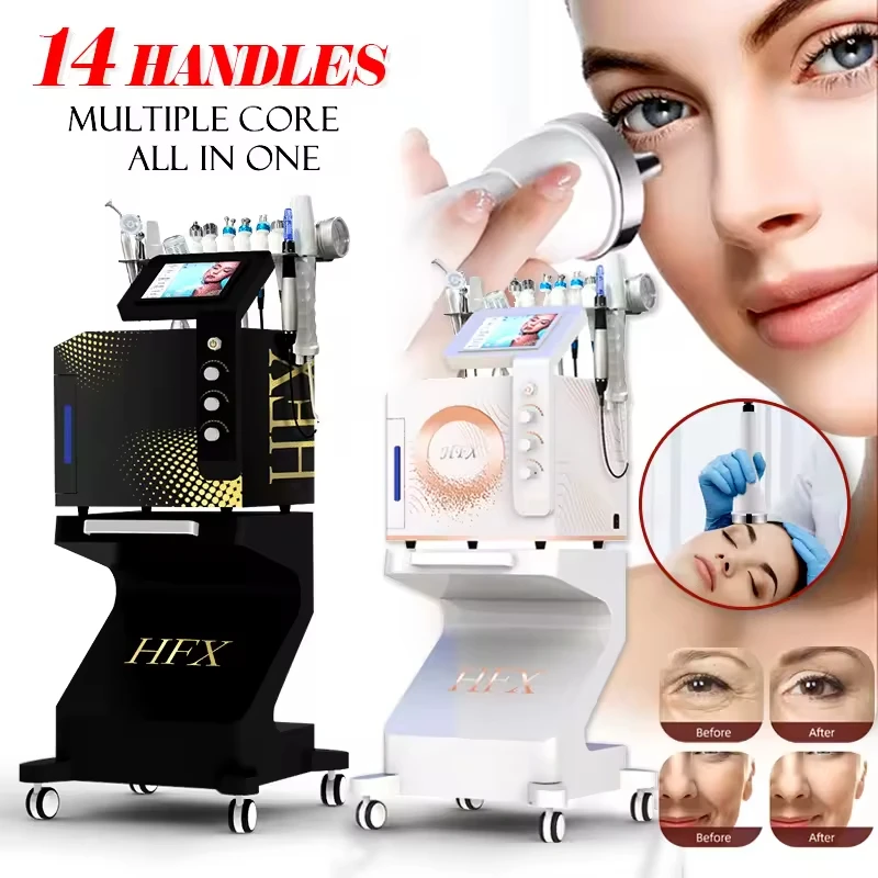 14 in 1 Beauty Oxygen Jet Oxygen Facial Skin Tightening Machine Face Cleaning Beauty Salon Machine