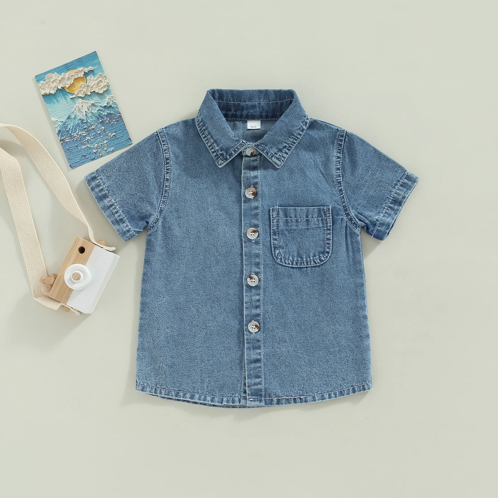 Kids Shirts Boys Shirts Toddler Kids Baby Boys Summer Casual Denim Shirt