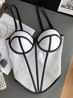 SINGREINY Sensual Irregular Sheath Corset Camisole Patchwork Backless Club Short Camis Fashion Ladies Streetwear Mini Sexy Camis - Image 2