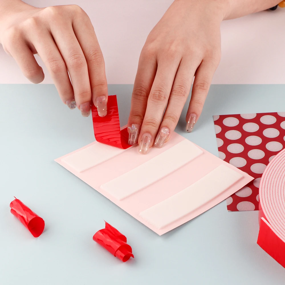 Double Sided Foam Tape 1mm/2mm/3mm Thickness Double Sided Adhesive Foam Roll For Shaker Cards Making Supplies