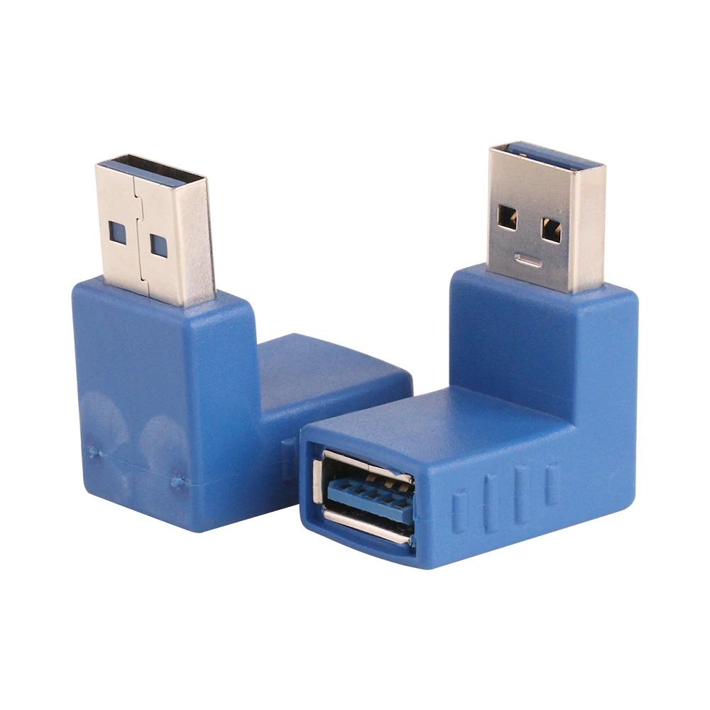 

Оптовая продажа, 90 градусов, левый и правый угловой удлинитель USB 3,0 A, штекер-гнездо, переходник для ноутбука и ПК