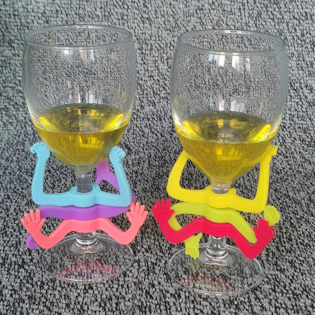 6pcs Palm Cup Marker Left and Right Hand Creative Silicone Funny Hand Dance Wine Glass Recognizer