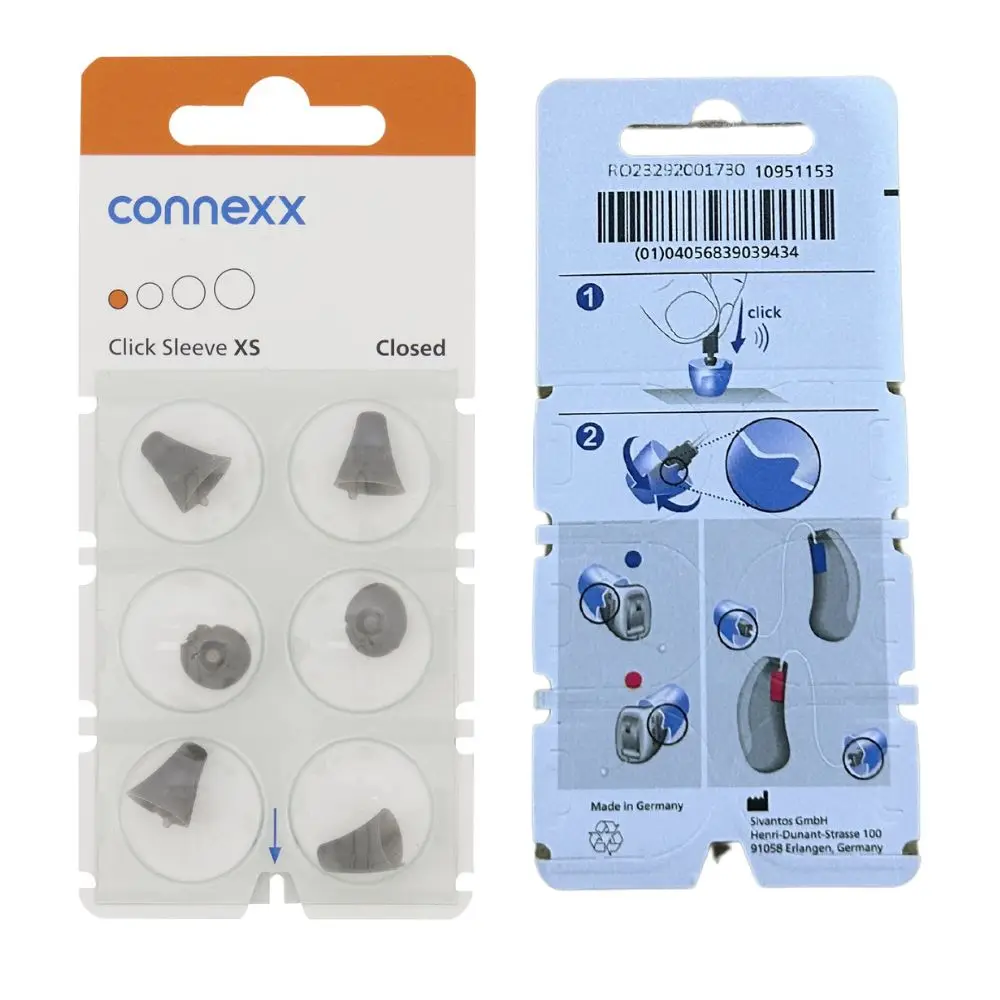 Connexx Click Sleeve xs Original Silicone Ear Domes  of Closed Ear Tips Suit for Signia Rexton CIC ITC RIC Models 2